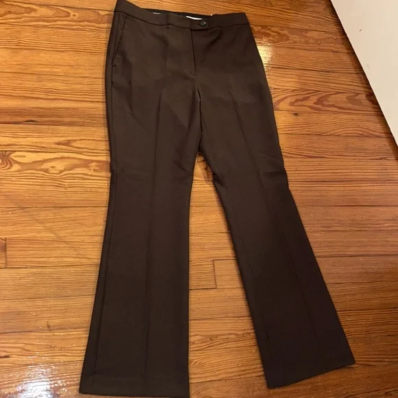 Ann Taylor The High Rise Madison Brown Pants NEW - Picture 2 of 16